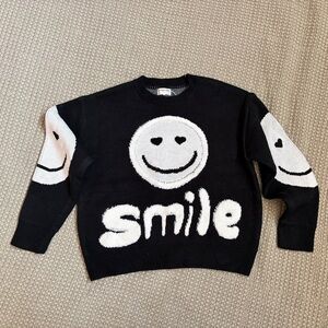 Black and White Smiley Face Sweater